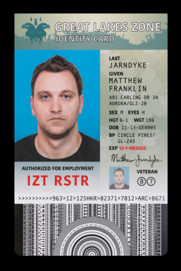 Matthew Jarndyke's identity card.